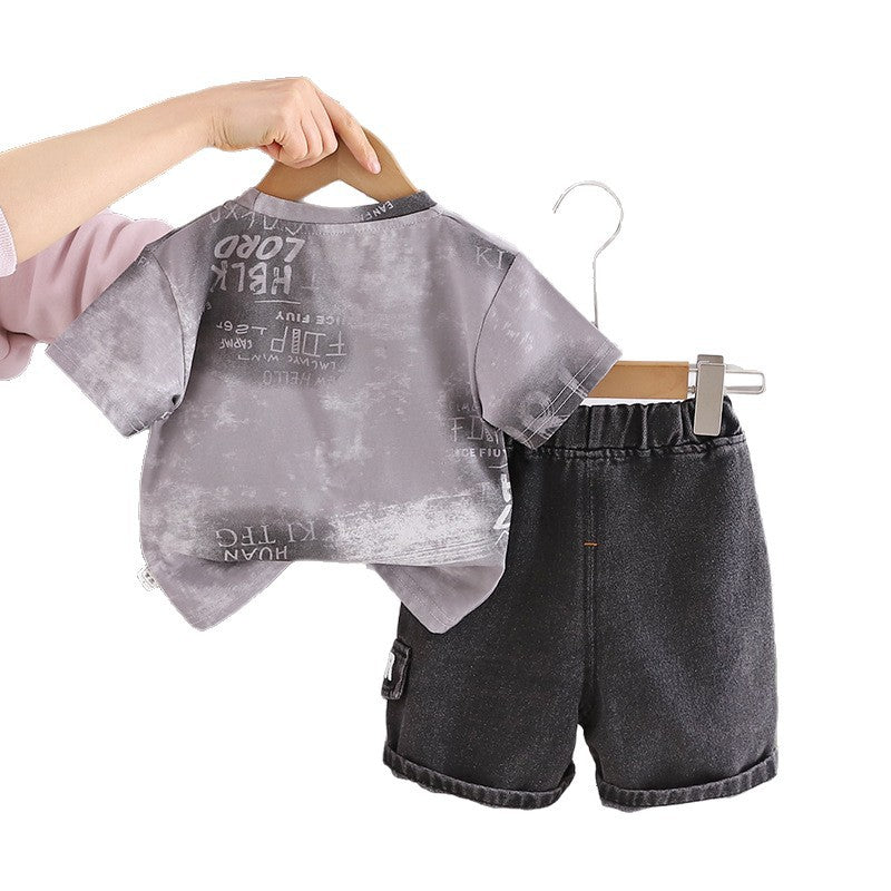 Boys' summer short sleeved two-piece set