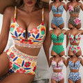 Floral Print High-Waisted U-Line Bikini Set Swimwear for Women