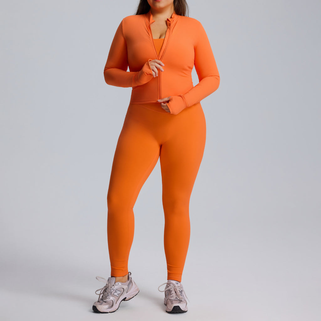 Long sleeved yoga suit set women's sportswear three piece set