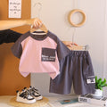 Summer round neck casual short sleeved two-piece set