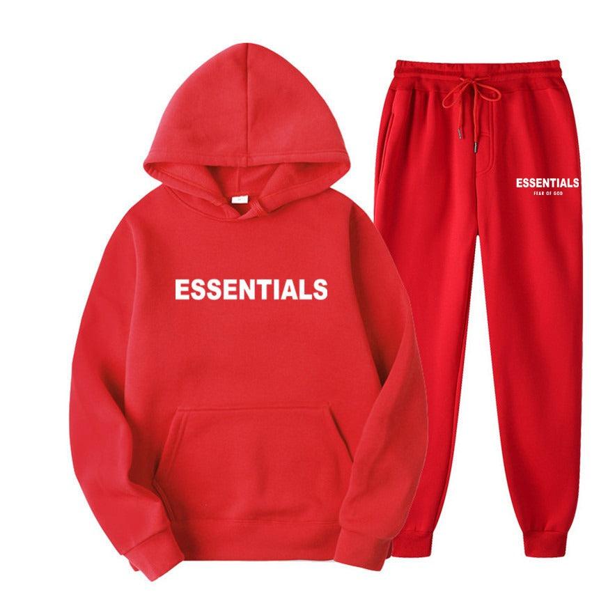 FEAR OF GOD ESSENTIALS couple suit sweatshirt men and women double line high street fashion brand autumn and winter two-piece suit
