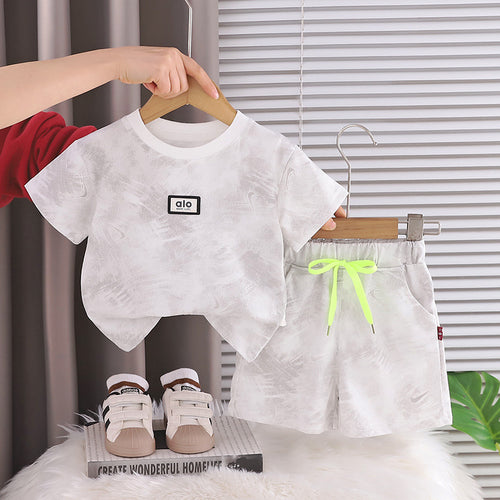 Children's clothing summer baby sports short sleeved two-piece set