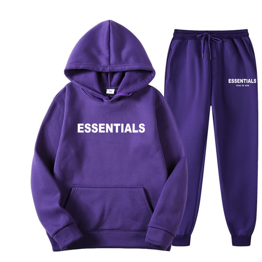 FEAR OF GOD ESSENTIALS couple suit sweatshirt men and women double line high street fashion brand autumn and winter two-piece suit