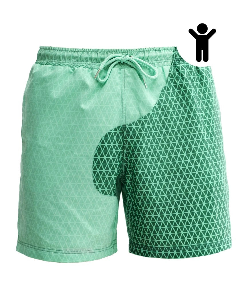 Discolored Beach Pants When Encountering Water, Men's Quick Dry Large Size Swimming Pants, Warm Discolored Shorts, Boys and Chil