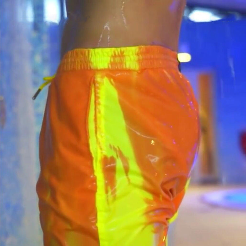 Water Changing Beach Pants Men's Quick Dry Large Size Swimming Pants Warm Color Changing Shorts Men's Swimming Pants