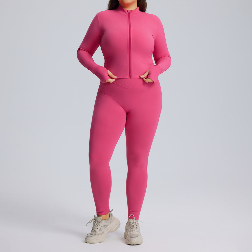 Long sleeved yoga suit set women's sportswear three piece set
