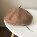 Fashion Solid Wool Beret In Autumn And Winter Women's Retro Stereoscopic Painter Hat Small Fresh Bud Hat