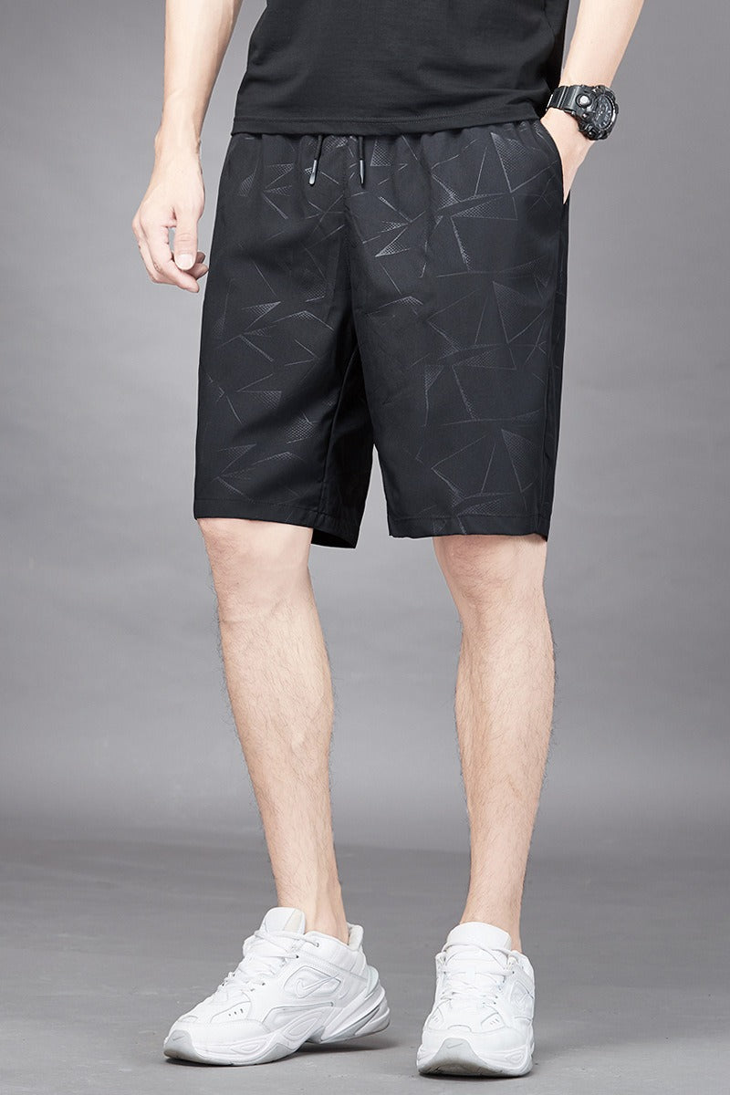 Mens Summer Ice Silk Quick Drying Shorts Lightweight, Breathable, Four sided Elastic Large Size Trendy Air Conditioning Shorts