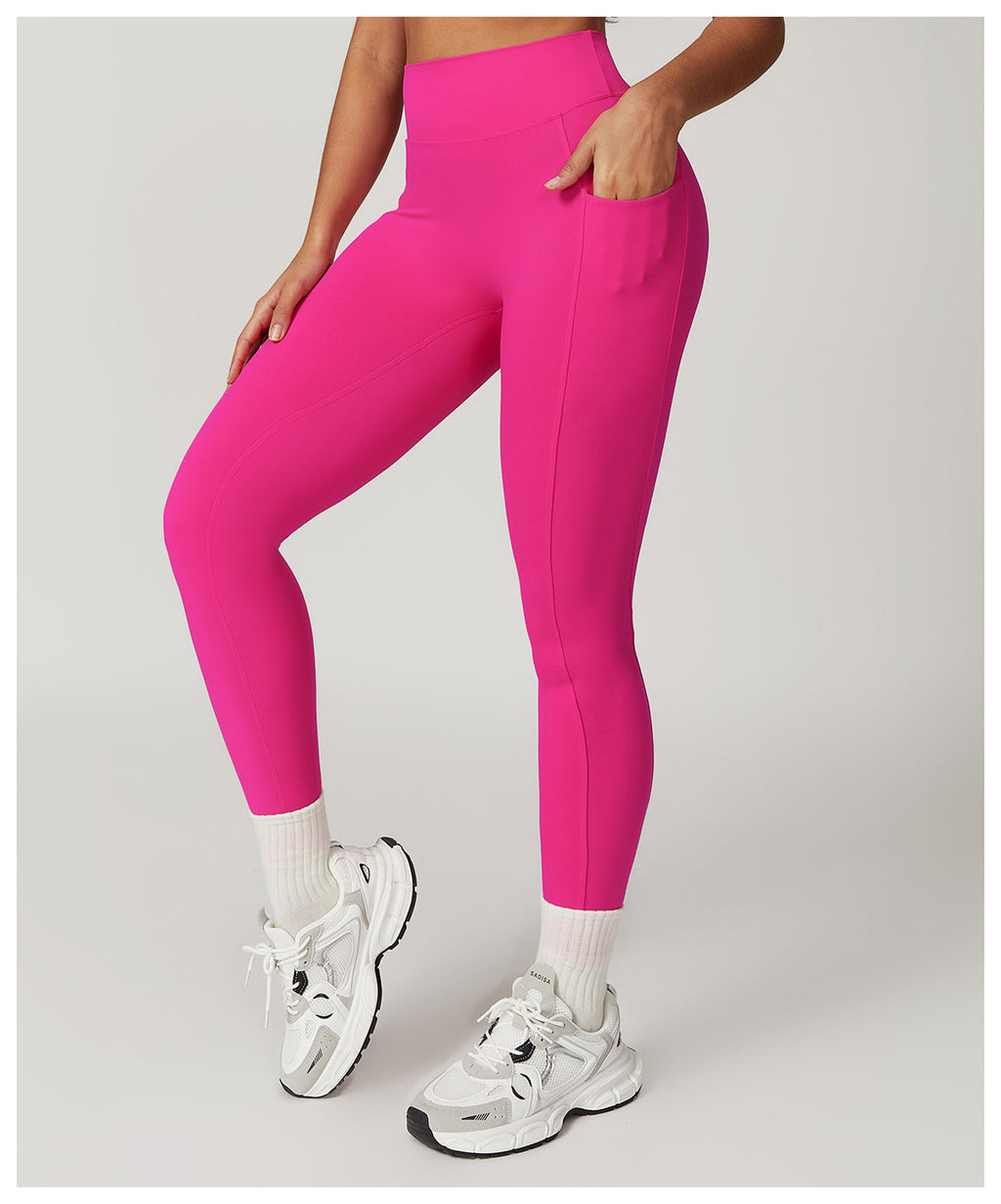 Quick drying tight fitting hip lifting yoga pants high waisted fitness pants for outdoor running exercise