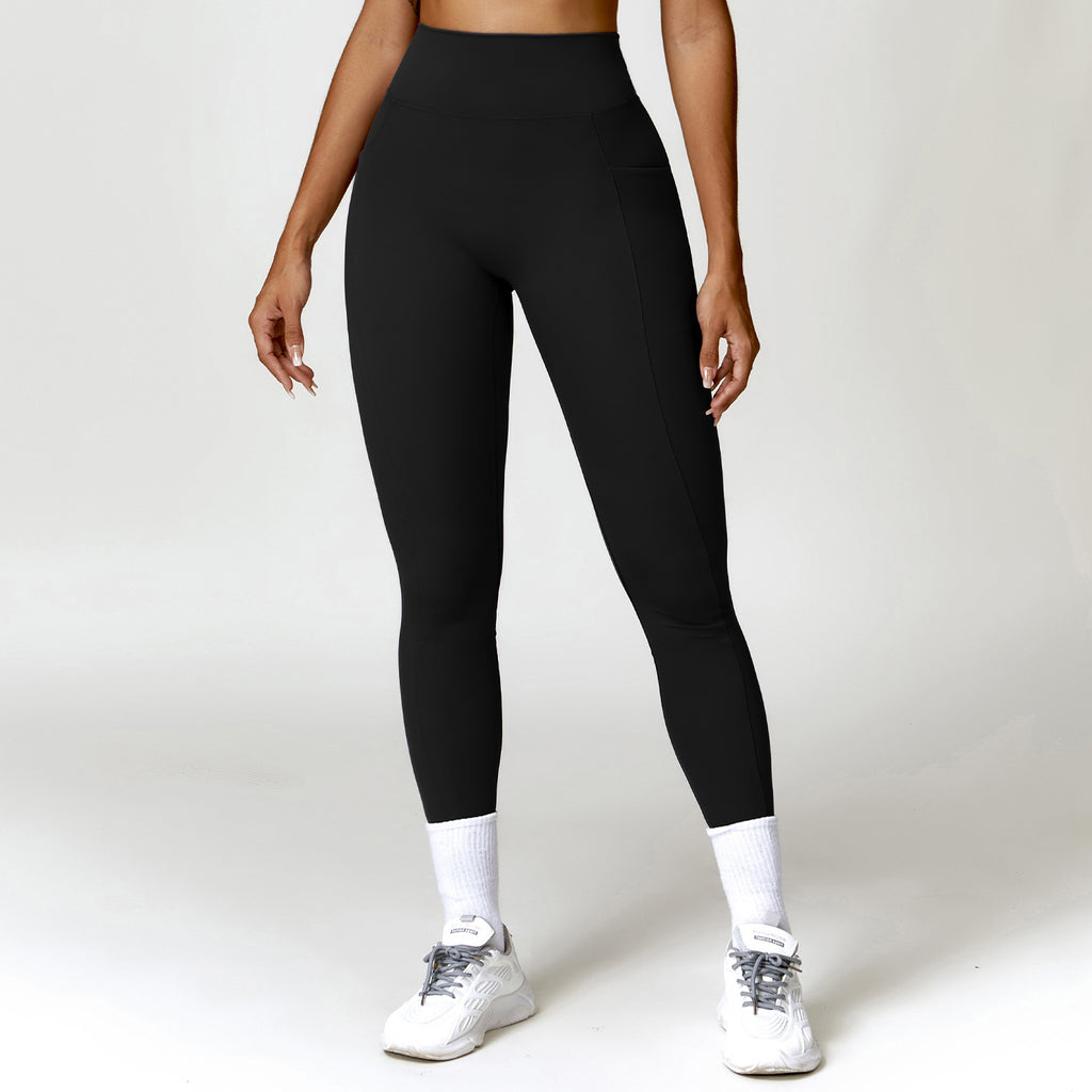 Quick drying tight fitting hip lifting yoga pants high waisted fitness pants for outdoor running exercise