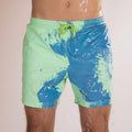 Water Changing Beach Pants Men's Quick Dry Large Size Swimming Pants Warm Color Changing Shorts Men's Swimming Pants